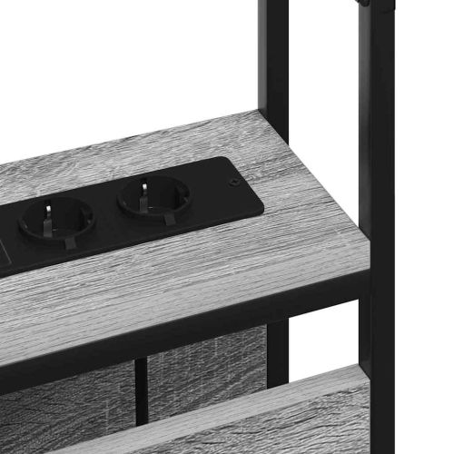 Табла за съхранение с рафт Сив сонома 200 cm Инженерно дърво