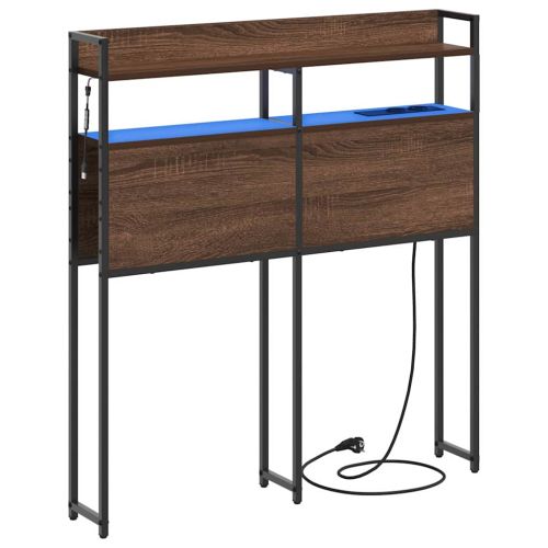 Табла за съхранение с рафт Кафяв дъб 75 cm Инженерно дърво