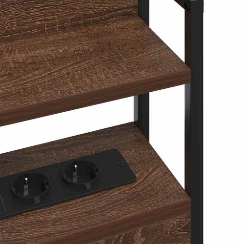 Табла за съхранение с рафт Кафяв дъб 135 cm Инженерно дърво