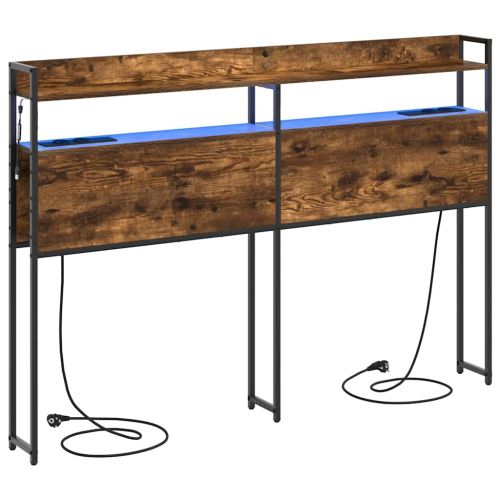 Табла за съхранение с рафт Опушен дъб 160 cm Инженерно дърво