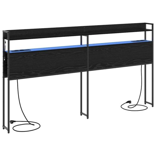 Табла за съхранение с рафт Черен дъб 180 cm Инженерно дърво