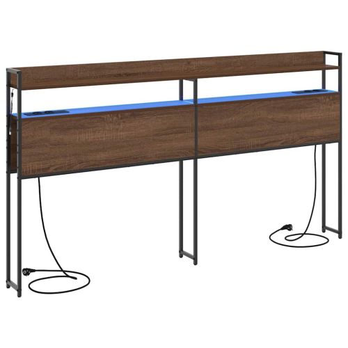 Табла за съхранение с рафт Кафяв дъб 180 cm Инженерно дърво