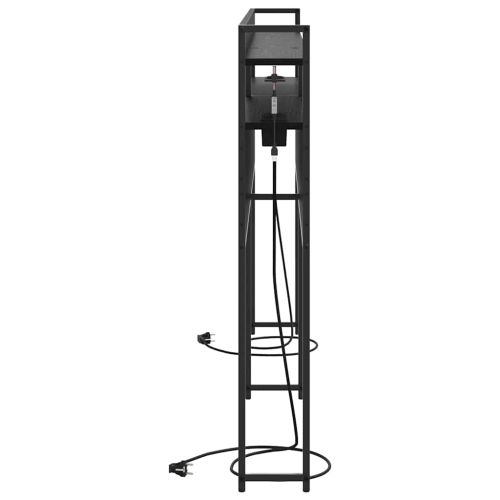 Табла за съхранение с рафт Черен дъб 200 cm Инженерно дърво