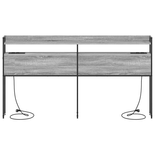 Табла за съхранение с рафт Сив сонома 200 cm Инженерно дърво
