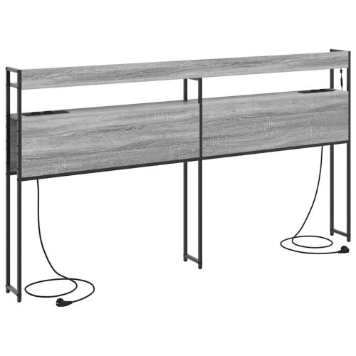 Табла за съхранение с рафт Сив сонома 200 cm Инженерно дърво