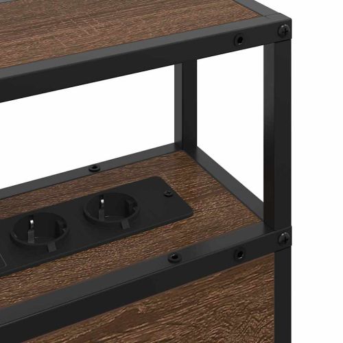 Табла за съхранение с рафт Кафяв дъб 120 cm Инженерно дърво