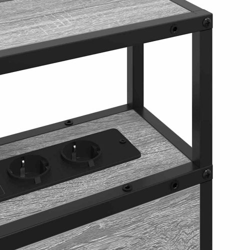 Табла за съхранение с рафт Сив сонома 140 cm Инженерно дърво