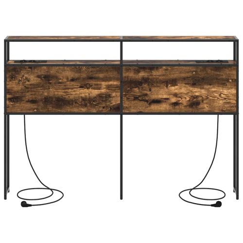 Табла за съхранение с рафт Опушен дъб 150 cm Инженерно дърво