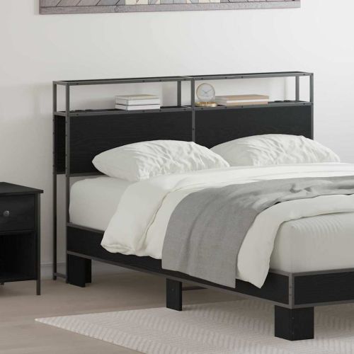 Табла за съхранение с рафт Черен дъб 160 cm Инженерно дърво