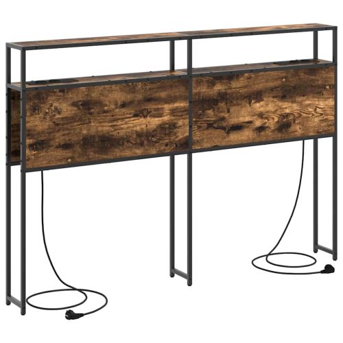 Табла за съхранение с рафт Опушен дъб 160 cm Инженерно дърво