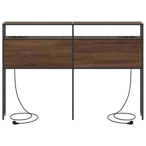 Табла за съхранение с рафт Кафяв дъб 160 cm Инженерно дърво