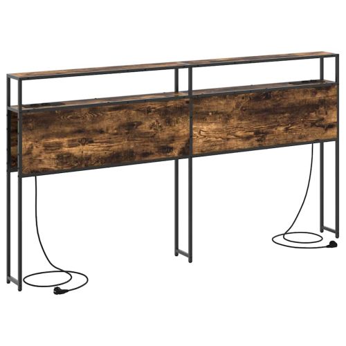 Табла за съхранение с рафт Опушен дъб 180 cm Инженерно дърво