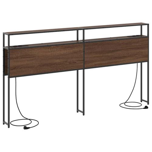 Табла за съхранение с рафт Кафяв дъб 180 cm Инженерно дърво