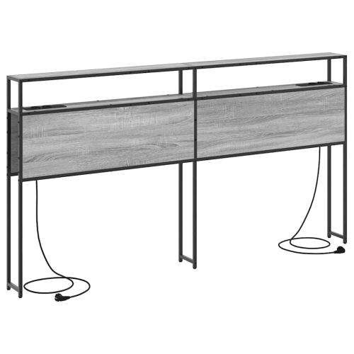 Табла за съхранение с рафт Сив сонома 200 cm Инженерно дърво