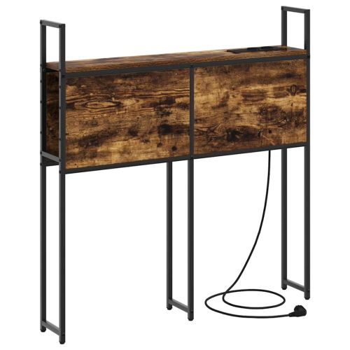 Табла за легло за съхранение с зарядна станция Опушен дъб