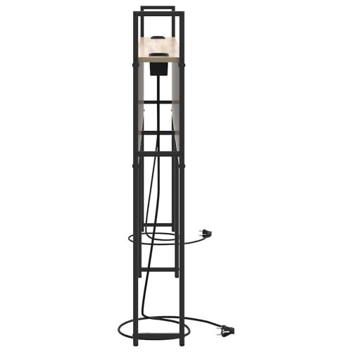 Табла за легло за съхранение с зарядна станция дъб сонома