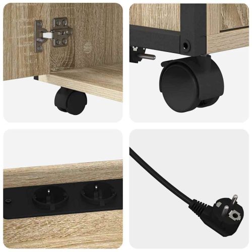 Шкаф с зарядна станция с колело Сонома дъб 61 x 46 x 67 см