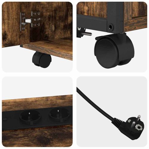 Шкаф с зарядна станция с колело Димян дъб 61 x 46 x 67 см