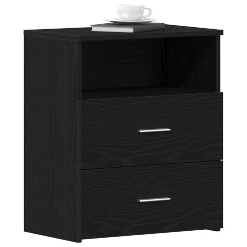 Нощна маса 2 pcs Черния дъб 50 x 32 x 60 см Инженерно дърво
