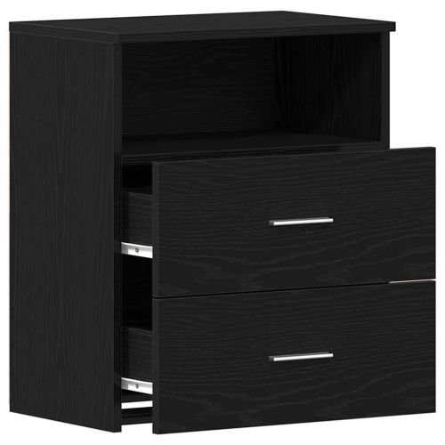 Нощна маса 2 pcs Черния дъб 50 x 32 x 60 см Инженерно дърво