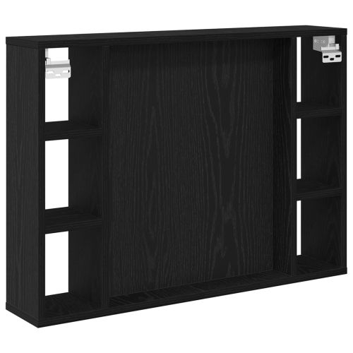 Шкаф с огледало Черния дъб 76 x 15 x 55 см Инженерна дървесина