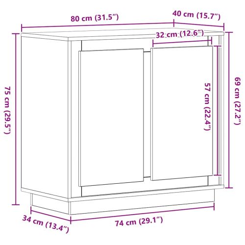 Служебен шкаф Черния дъб 80 x 40 x 75 см Инженерно дърво