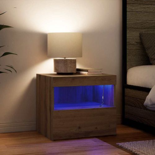 Нощен шкаф с чекмедже 2 pcs Дъб 50 x 40 x 45 cm Инженерно дърво