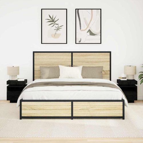 Нощен шкаф 2 pcs Черния дъб 40 x 39 x 48,5 см Инженерно дърво