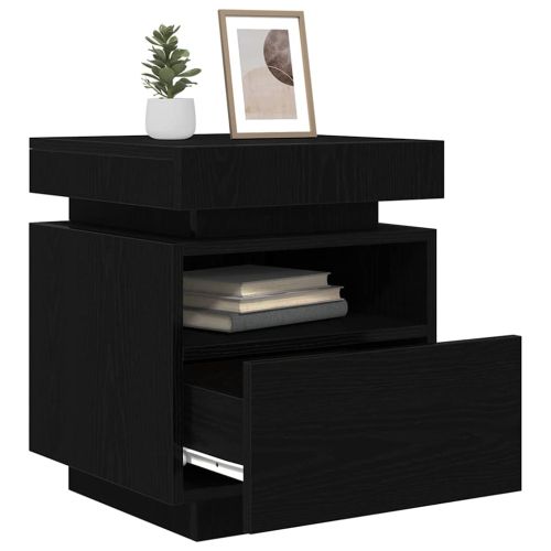 Нощен шкаф 2 pcs Черния дъб 40 x 39 x 48,5 см Инженерно дърво