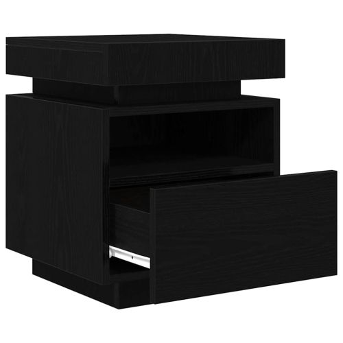 Нощен шкаф 2 pcs Черния дъб 40 x 39 x 48,5 см Инженерно дърво