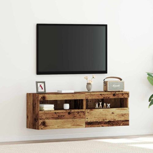 TV стенен шкаф 2 pcs Старо дърво 60 x 30 x 40 см