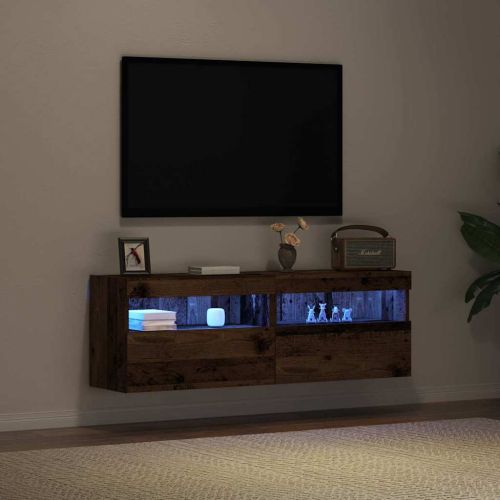 TV стенен шкаф 2 pcs Старо дърво 60 x 30 x 40 см