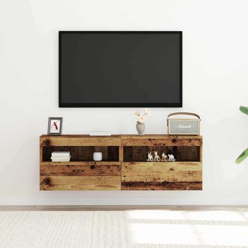TV стенен шкаф 2 pcs Старо дърво 60 x 30 x 40 см