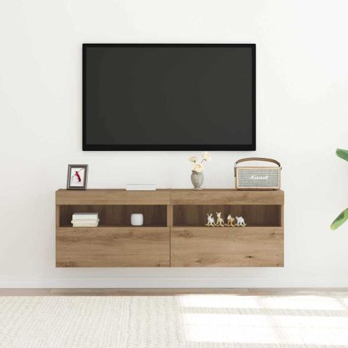 TV стенен шкаф 2 pcs дъб артизан 60 x 30 x 40 см
