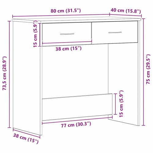 Бюро Черния дъб Инженерна дървесина 80 x 40 x 75 см