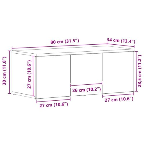 ТВ шкаф с чекмедже Черния дъб 80x34x30 см Инженерно дърво