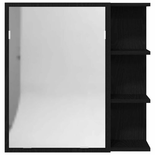 Шкаф с огледало за баня Черния дъб 62,5 x 20,5 x 64 см