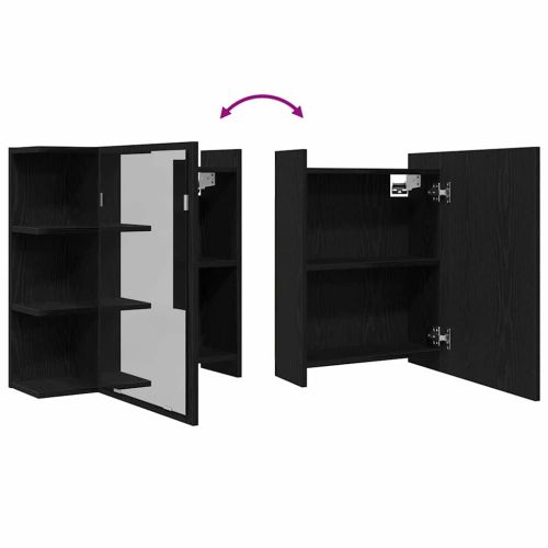 Шкаф с огледало за баня Черния дъб 62,5 x 20,5 x 64 см