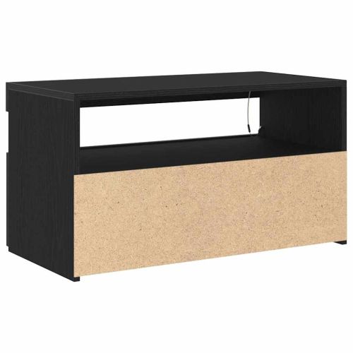 ТВ шкаф с LED Черния дъб 75 x 35 x 40 см Инженерно дърво