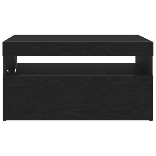 ТВ шкаф с LED Черния дъб 75 x 35 x 40 см Инженерно дърво