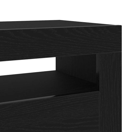 ТВ шкаф с LED Черния дъб 75 x 35 x 40 см Инженерно дърво
