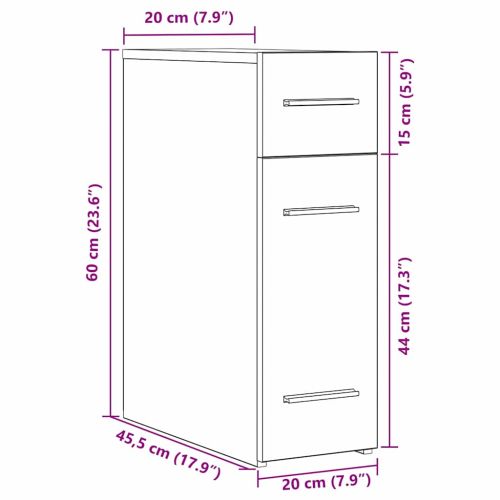 Аптекарски шкаф Черен дъб 20 x 45.5 x 60 см Инженерно дърво
