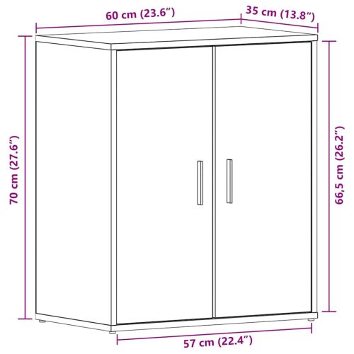 Шкаф за обувки Черния дъб 60 x 35 x 70 cm Инженерно дърво