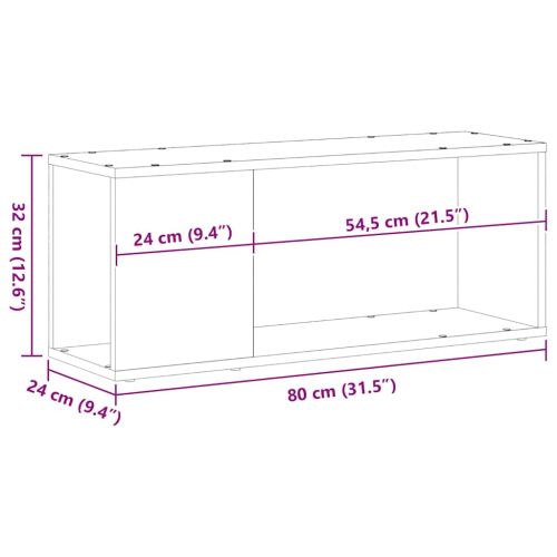 Комплект ТВ шкаф Черния дъб 80 x 24 x 32 cm Инженерно дърво