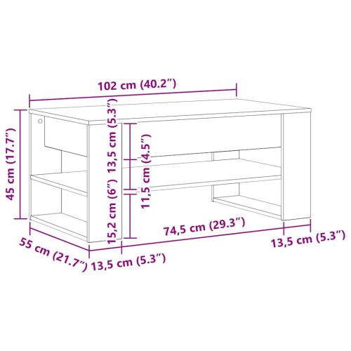 Масичка за кафе Дъб 102 x 55 x 45 см Инженерно дърво