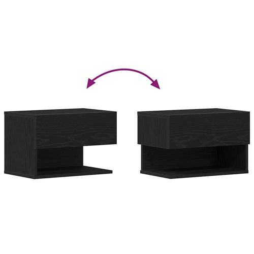 Нощен шкаф 2 pcs Черния дъб 46 x 30 x 30 см Инженерно дърво