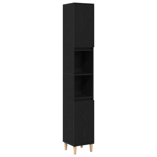 Шкаф за баня с рафт Черния дъб 30 x 30 x 190 см Инженерно дърво