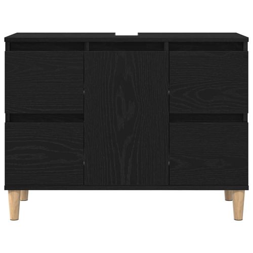 Шкаф за мивка в баня Черния дъб 80 x 33 x 60 см Инженерно дърво