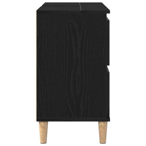 Шкаф за мивка в баня Черния дъб 80 x 33 x 60 см Инженерно дърво