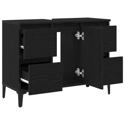 Шкаф за мивка в баня Черния дъб 80 x 33 x 60 см Инженерно дърво